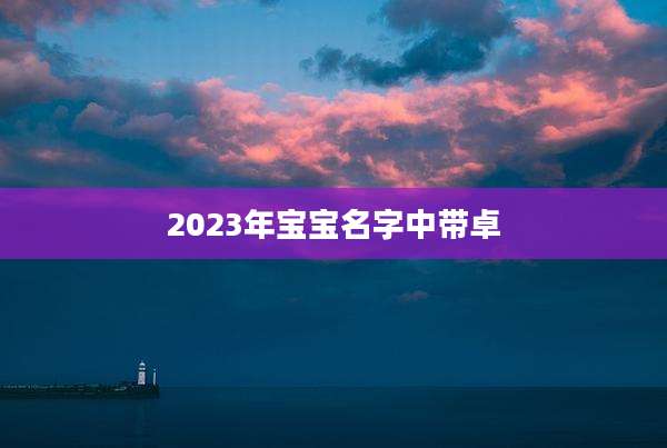 2023年宝宝名字中带卓