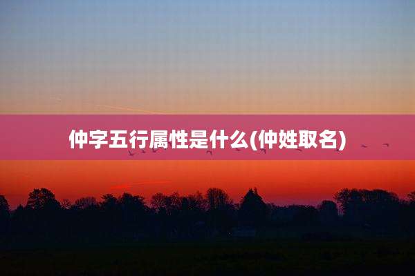仲字五行属性是什么(仲姓取名)