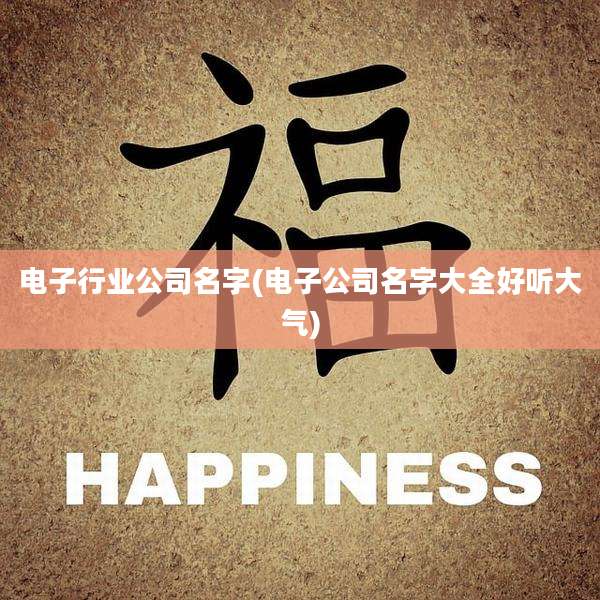 电子行业公司名字(电子公司名字大全好听大气)