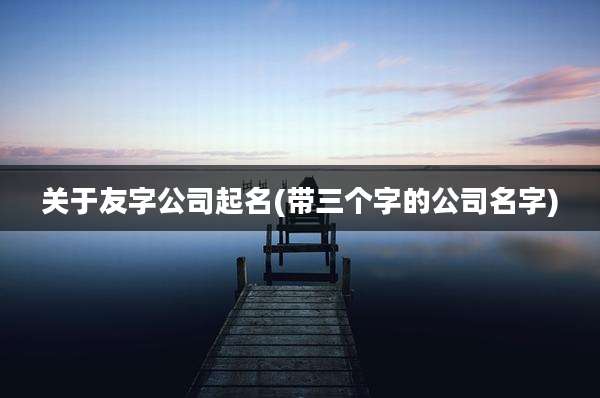关于友字公司起名(带三个字的公司名字)