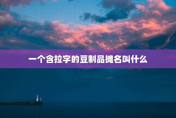 一个含拉字的豆制品摊名叫什么