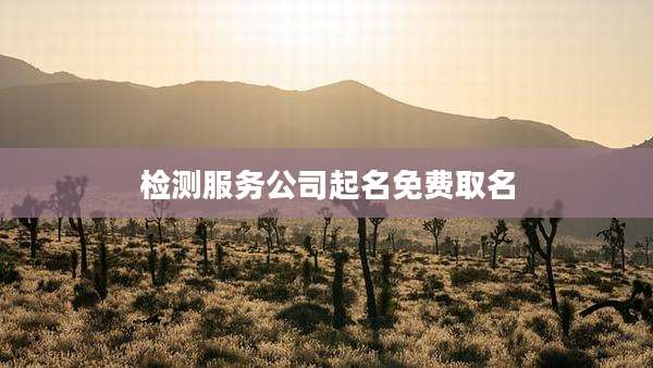 检测服务公司起名免费取名