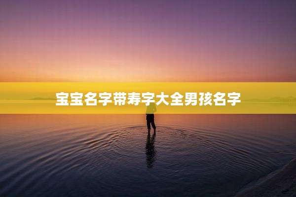 宝宝名字带寿字大全男孩名字