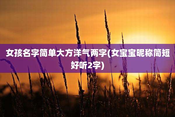 女孩名字简单大方洋气两字(女宝宝昵称简短好听2字)