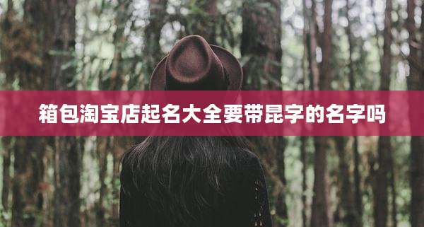 箱包淘宝店起名大全要带昆字的名字吗