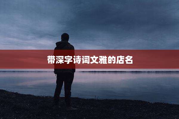 带深字诗词文雅的店名