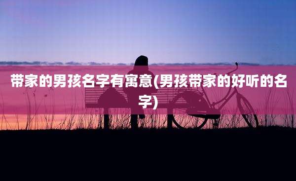带家的男孩名字有寓意(男孩带家的好听的名字)