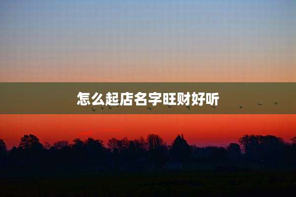 怎么起店名字旺财好听