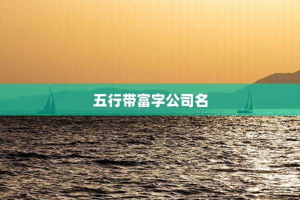 五行带富字公司名