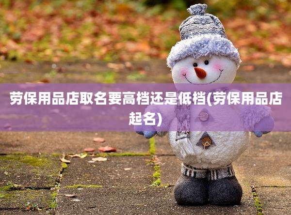 劳保用品店取名要高档还是低档(劳保用品店起名)