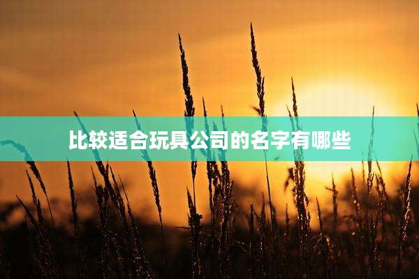比较适合玩具公司的名字有哪些