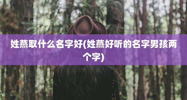 姓燕取什么名字好(姓燕好听的名字男孩两个字)