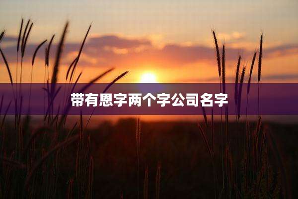 带有恩字两个字公司名字