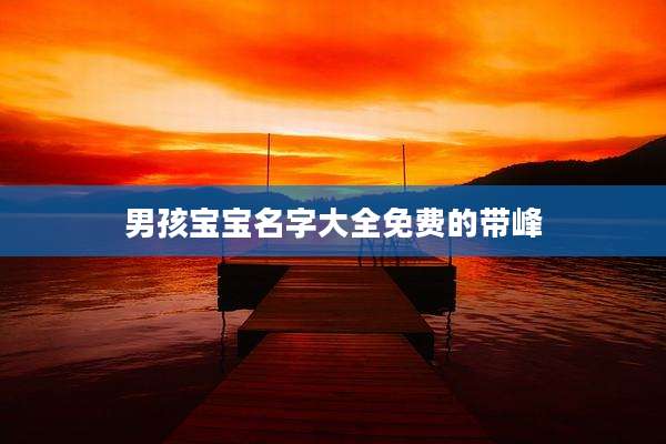 男孩宝宝名字大全免费的带峰