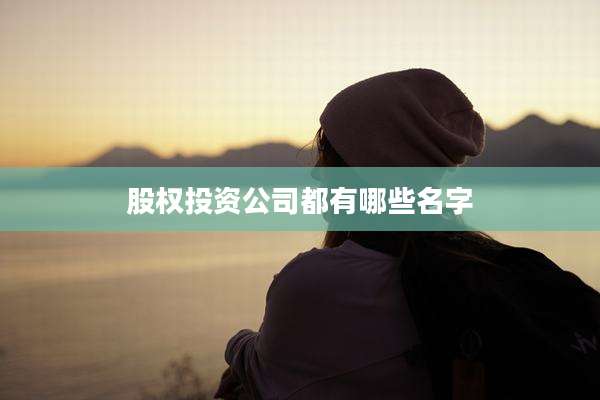 股权投资公司都有哪些名字