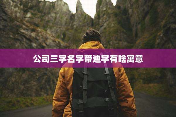 公司三字名字带迪字有啥寓意