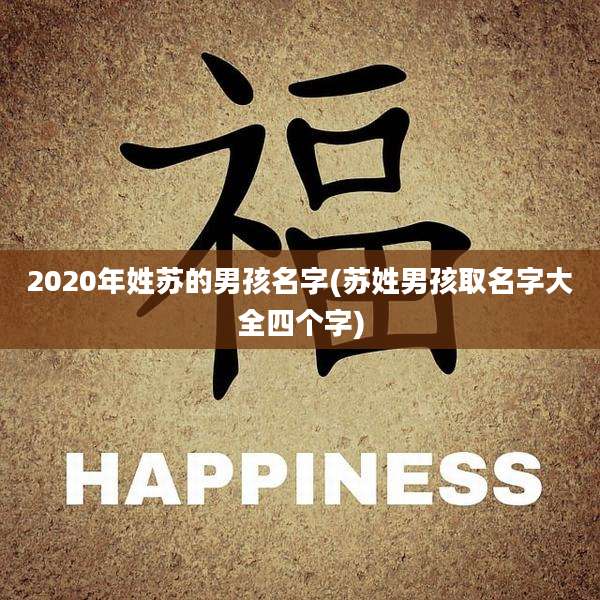 2020年姓苏的男孩名字(苏姓男孩取名字大全四个字)