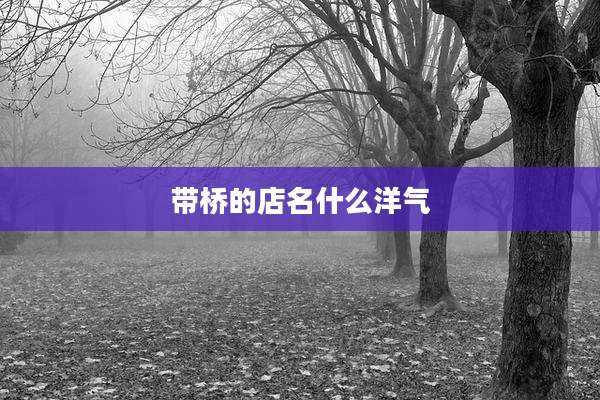 带桥的店名什么洋气