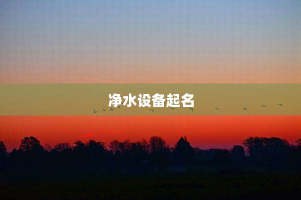 净水设备起名