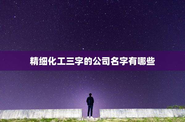 精细化工三字的公司名字有哪些