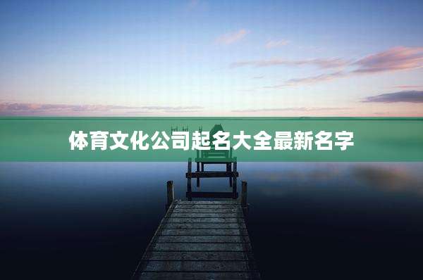 体育文化公司起名大全最新名字