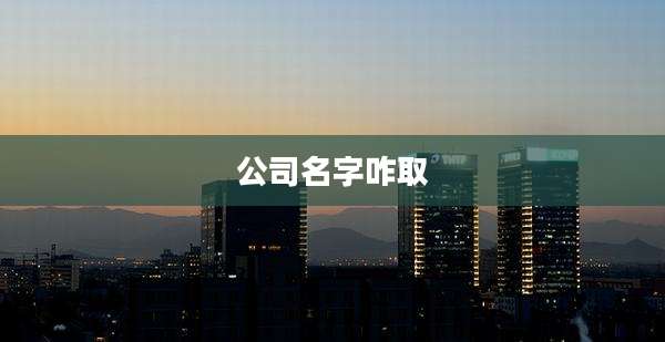 公司名字咋取