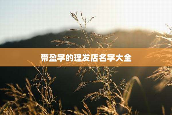 带盈字的理发店名字大全