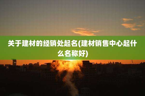 关于建材的经销处起名(建材销售中心起什么名称好)