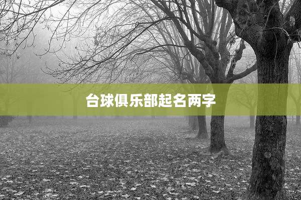 台球俱乐部起名两字
