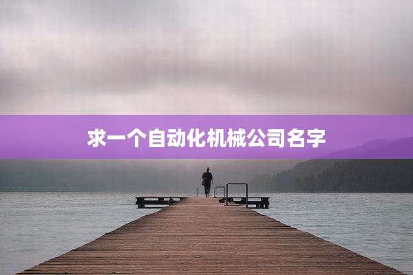 求一个自动化机械公司名字