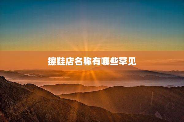擦鞋店名称有哪些罕见