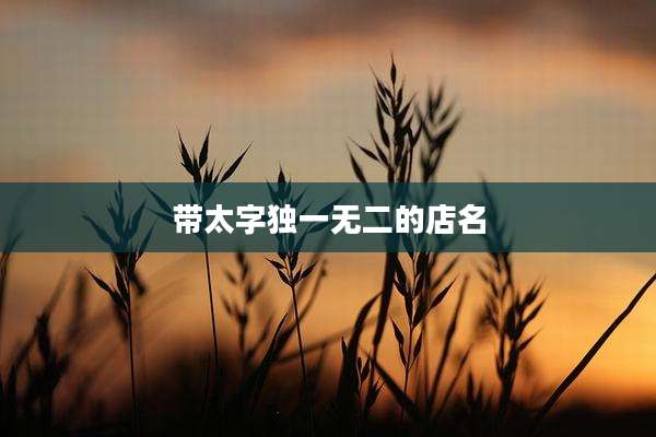 带太字独一无二的店名