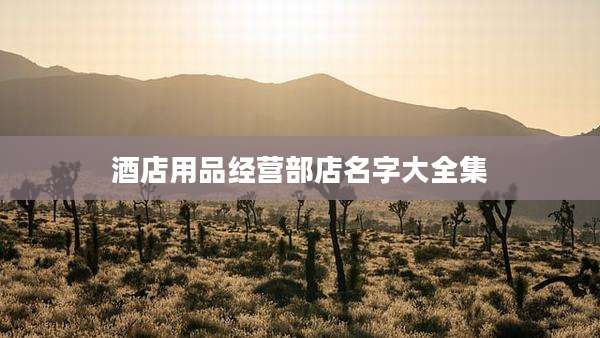 酒店用品经营部店名字大全集