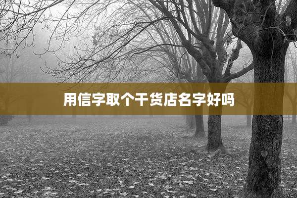 用信字取个干货店名字好吗
