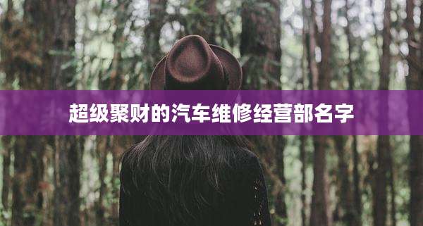超级聚财的汽车维修经营部名字