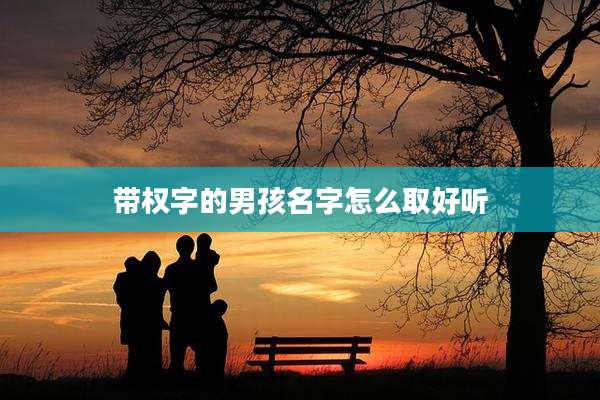 带权字的男孩名字怎么取好听