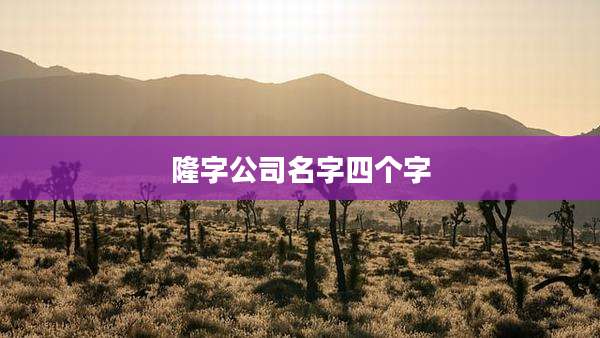 隆字公司名字四个字