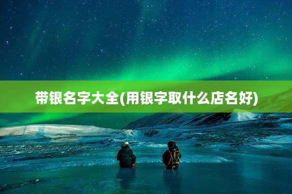 带银名字大全(用银字取什么店名好)