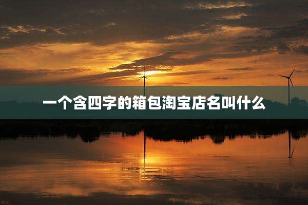 一个含四字的箱包淘宝店名叫什么