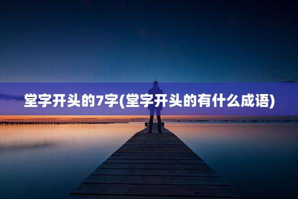 堂字开头的7字(堂字开头的有什么成语)