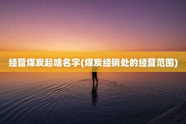 经营煤炭起啥名字(煤炭经销处的经营范围)