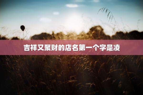 吉祥又聚财的店名第一个字是凌