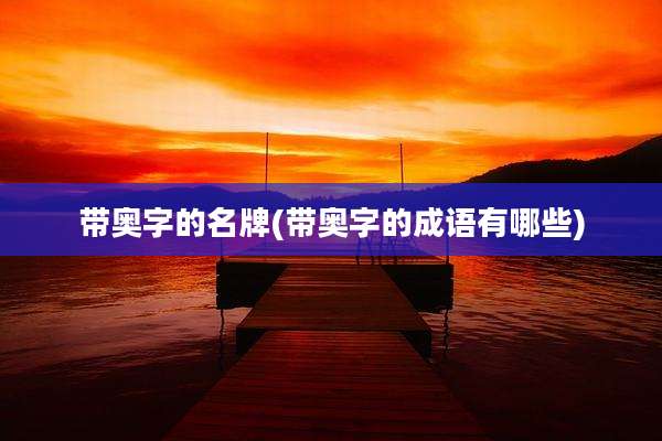 带奥字的名牌(带奥字的成语有哪些)