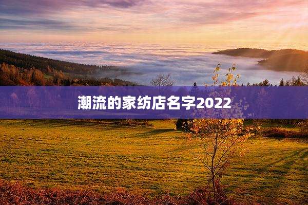 潮流的家纺店名字2022