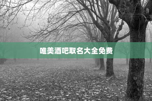 唯美酒吧取名大全免费