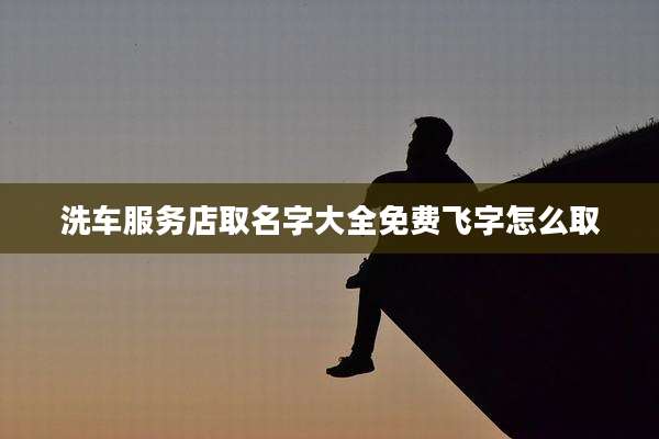 洗车服务店取名字大全免费飞字怎么取