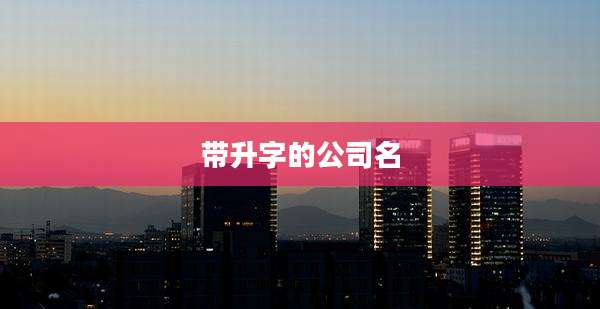 带升字的公司名