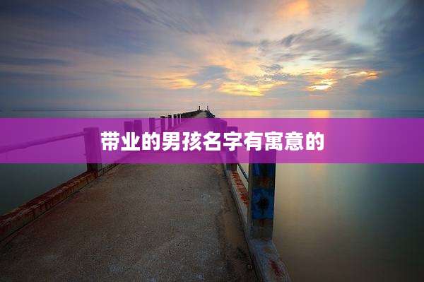 带业的男孩名字有寓意的