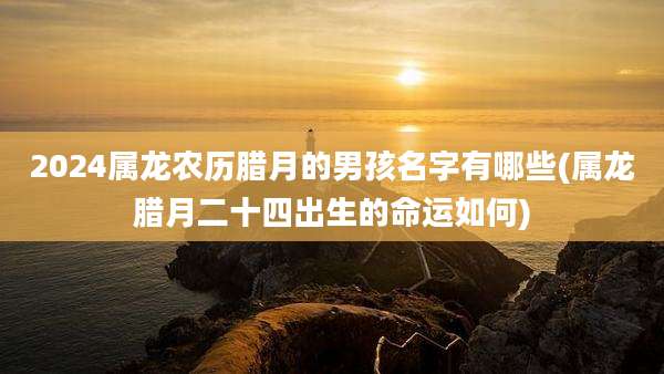 2024属龙农历腊月的男孩名字有哪些(属龙腊月二十四出生的命运如何)