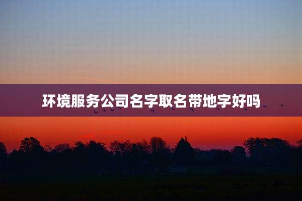 环境服务公司名字取名带地字好吗